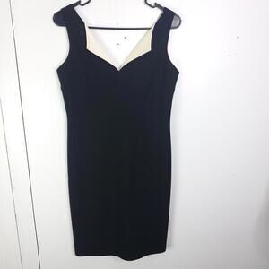 Ann Taylor Dress Womens 4 Silk Contrast Evening Mini Bodycon Suiting Sleeveless